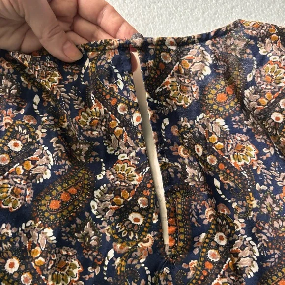 NATURAL LIFE Heidi Mini Dress Tiered Paisley Pockets Cottage Core Fall XL NWOT - Picture 12 of 13